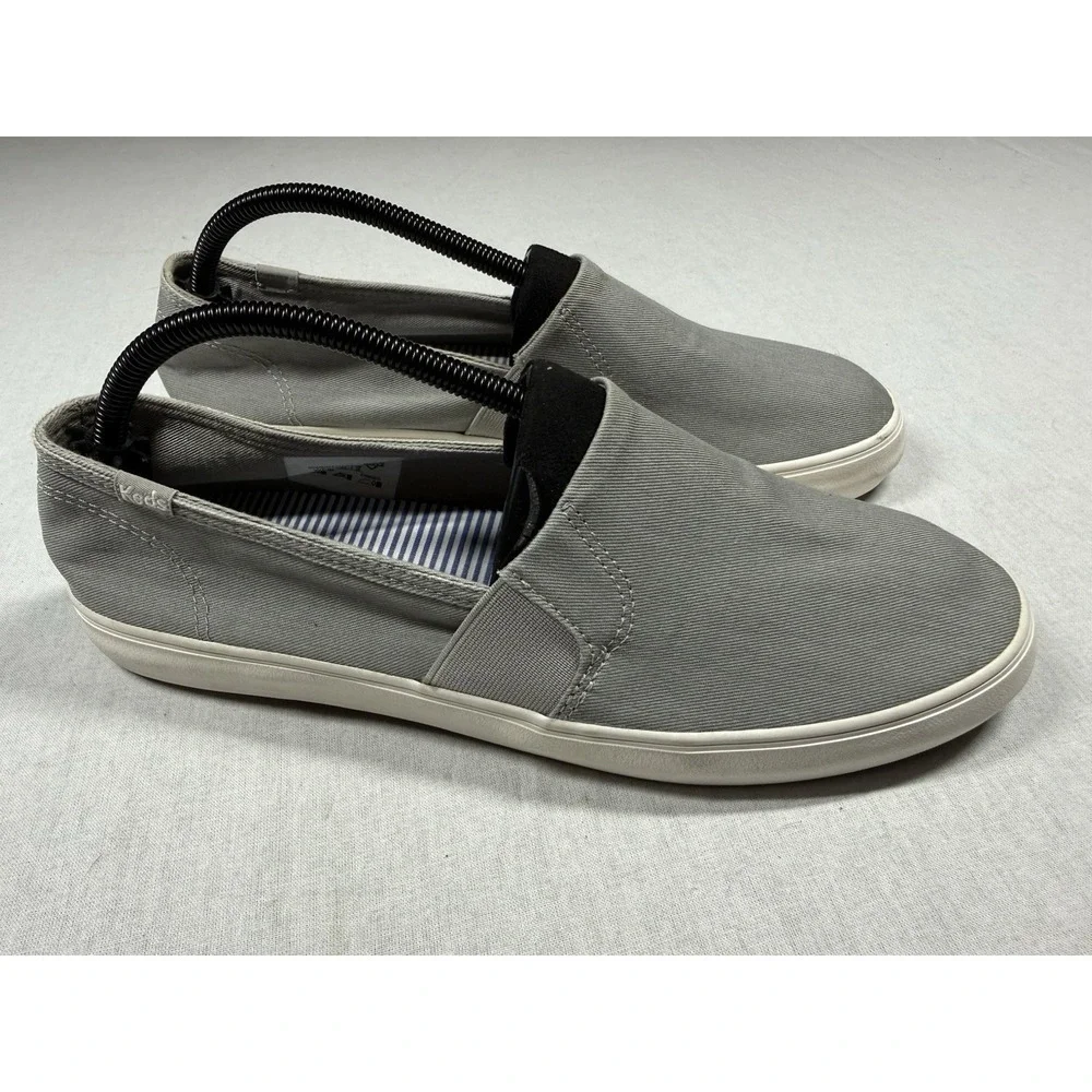 Keds Champion Canvas Slip On Shoes Women Size 11 Gray Double Decker Comfort